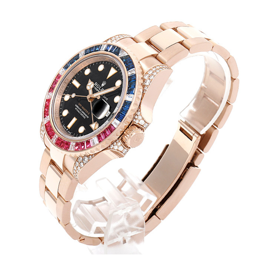 Rolex GMT-Master II 126755SARU Diamond Bezel Black Dial Replica - Image 2
